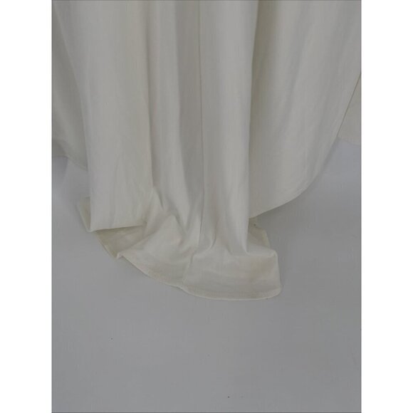 Mac Duggal Size 6 White 26554 Long Sleeve Wrap Jersey Slit Gown Dress Wedding - Picture 9 of 12